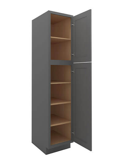 SG-U189024: Shaker Grey 18″ Utility Cabinet Two Doors 90″ H