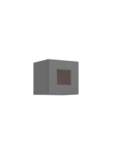 Shaker Grey W1512gd Glass Door Wall Stacker Cabinet Closed