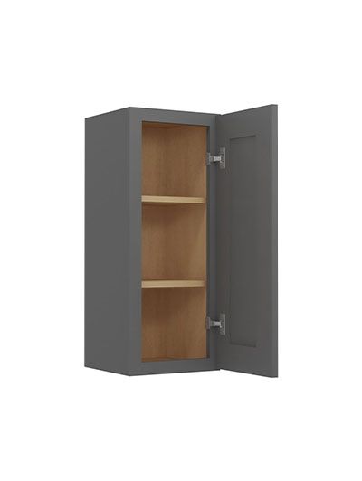 SG-W1530: Shaker Grey 15″ Single Door 30″ High Wall Cabinet