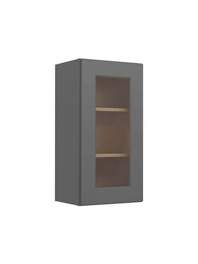 Shaker Grey W1536gd Glass Door Wall Cabinet Closed