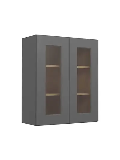 Shaker Grey W2436gd Glass Door Wall Cabinet Closed
