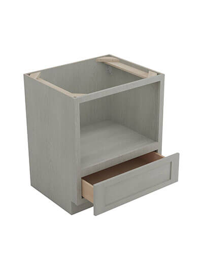 AN-B30MW (30″W): Nova Light Grey Shaker 30″ Microwave Base Cabinet