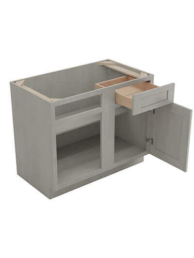 AN-BBLC39/42-36″W: Nova Light Grey Shaker 39″ 1 Drawer 1 Door Blind Corner Base Cabinet