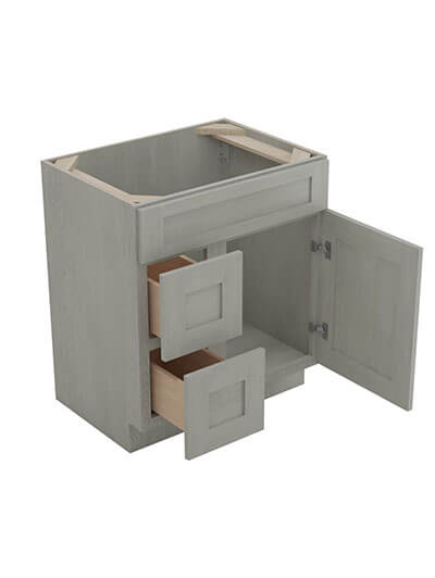 AN-S3021DL-34-1/2″: Nova Light Grey Shaker 30″ Left Drawers (2) Vanity