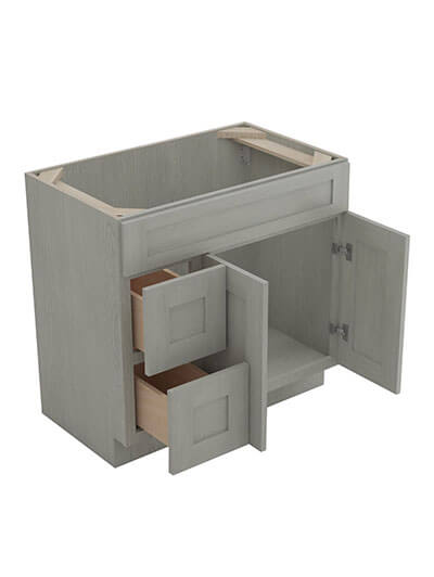 AN-S3621BDL-34-1/2″: Nova Light Grey Shaker 36″ Left Drawers (2) Vanity