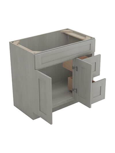 AN-S3621BDR-34-1/2″: Nova Light Grey Shaker 36″ Right Drawers (2) Vanity