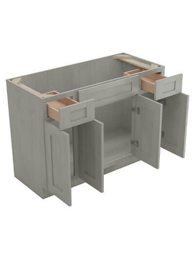 AN-S4821B12D-34-1/2″: Nova Light Grey Shaker 48″ Drawers (2) Vanity