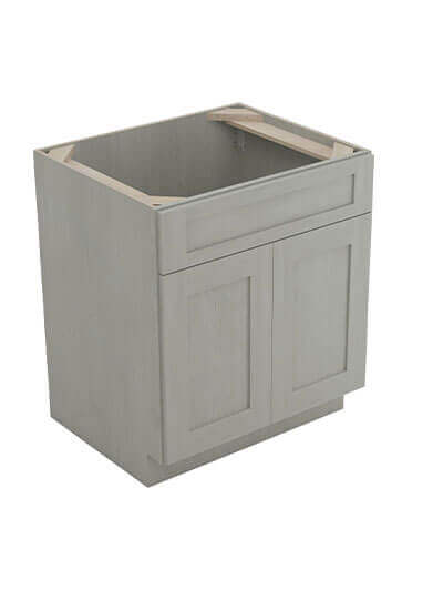 Nova Light Grey Shaker Sb27b 2 Door Sink Base Cabinet Closed