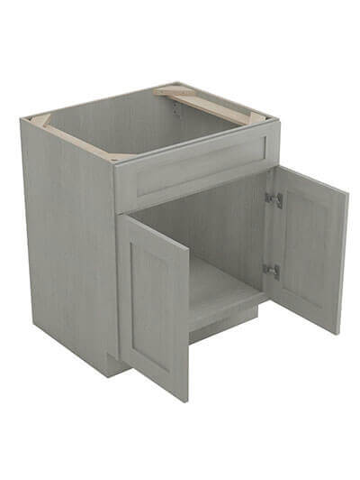 AN-SB27B: Nova Light Grey Shaker 27″ 2 Door Sink Base Cabinet