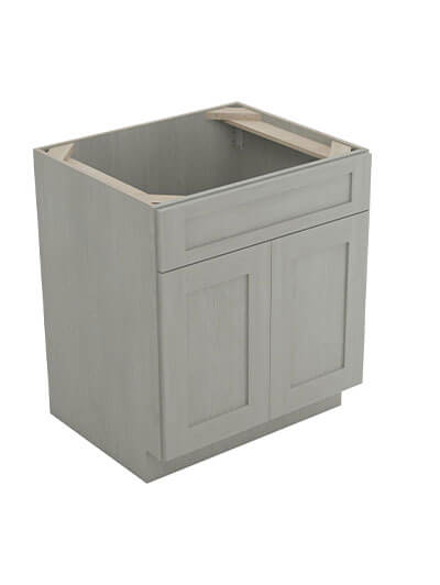Nova Light Grey Shaker Sb30b 2 Door Sink Base Cabinet Closed
