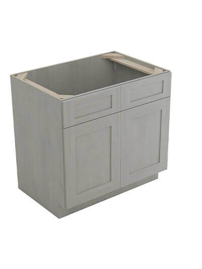 Nova Light Grey Shaker Sb33b 2 Door Sink Base Cabinet Closed