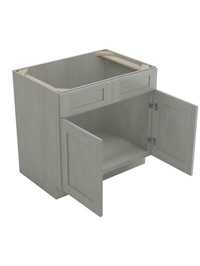 AN-SB36B: Nova Light Grey Shaker 36″ 2 Door Sink Base Cabinet