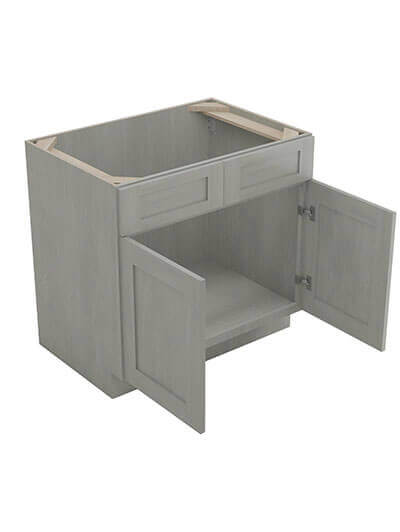 AN-SB42B: Nova Light Grey Shaker 42″ 2 Door Sink Base Cabinet