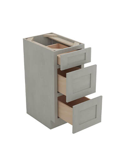 AN-SVB1221-34-1/2″: Nova Light Grey Shaker 12″ Three Drawer Base vanity