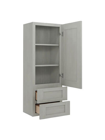 AN-W2D1848: Nova Light Grey Shaker 18″ 2 Drawer Wall Cabinet