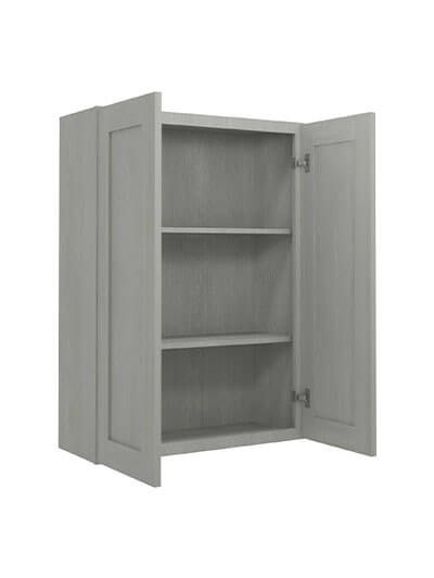 AN-W3042B: Nova Light Grey Shaker 30″ Double Door Wall Cabinet