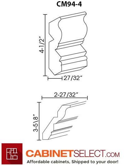 AX-CM96-4: Xterra Blue Shaker Crown Molding