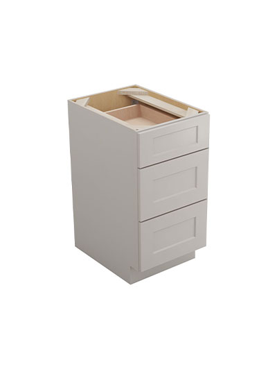 Shaker Dove 3db18 Three Drawer Base Cabinet Closed