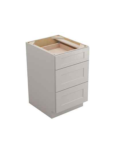 Shaker Dove 3db21 Three Drawer Base Cabinet Closed
