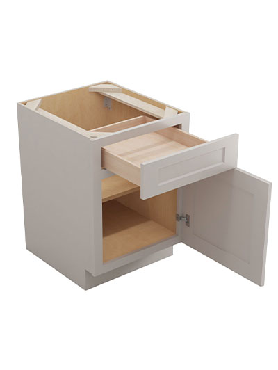 SD-B21: Shaker Dove 21″ Single Drawer Single Door Base Cabinet
