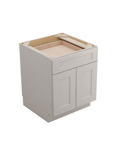 Shaker Dove B24 Double Door Single Drawer Cabinet Closed