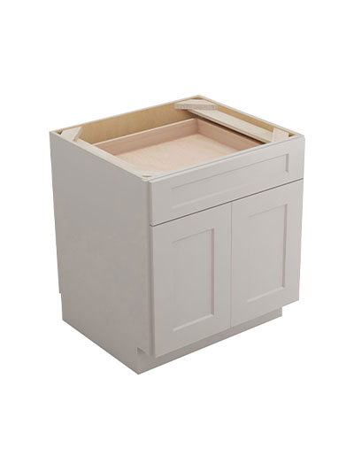 Shaker Dove B27 Double Door Single Drawer Cabinet Closed