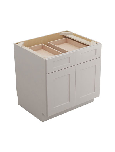 Shaker Dove B30 Double Door Double Drawer Cabinet Closed
