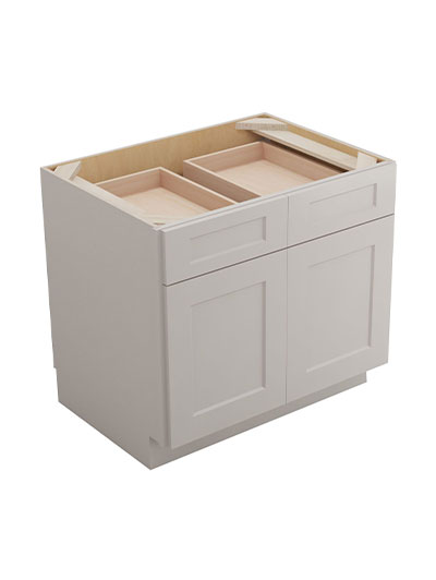 Shaker Dove B33 Double Door Double Drawer Cabinet Closed