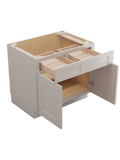 SD-B33: Shaker Dove 33″ Double Door Double Drawer Cabinet