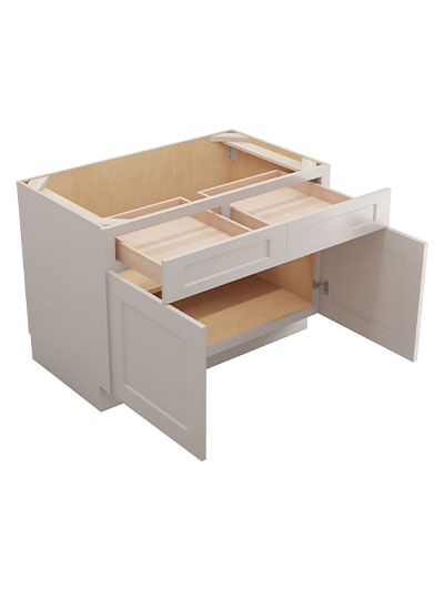 SD-B42: Shaker Dove 42″ Double Door Double Drawer Cabinet
