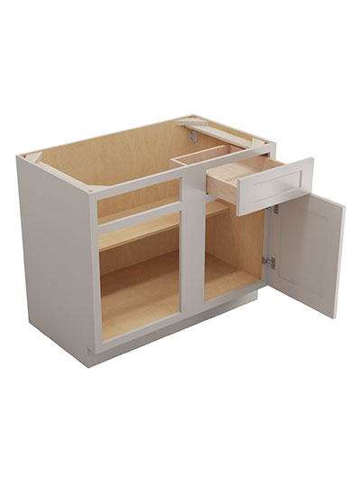 SD-BBC42: Shaker Dove 42″ Blind Corner Base Cabinet