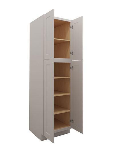 SD-U248424: Shaker Dove 24″ Utility Cabinet Four Doors 84″ H