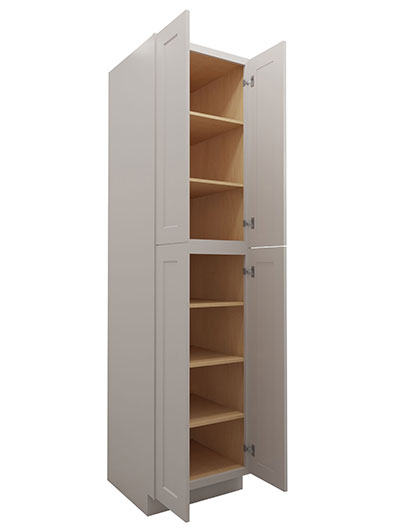 SD-U249624: Shaker Dove 24″ Utility Cabinet Four Doors 96″ H