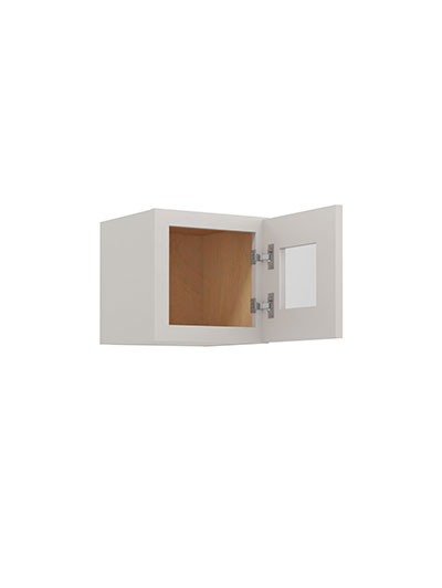 SD-W1212GD: Shaker Dove 12″ Glass Door Wall Stacker Cabinet Single Door 12″ H