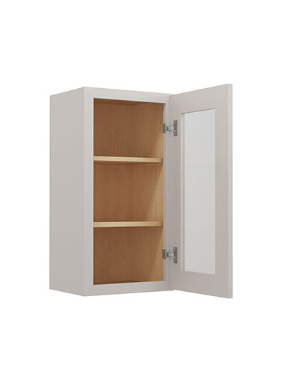 SD-W1530GD: Shaker Dove 15″ Glass Door Wall Cabinet Single Door 30″ Tall