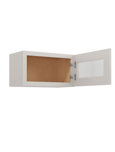 SD-W2112GD: Shaker Dove 21″ Glass Door Wall Stacker Cabinet Single Door 12″ H