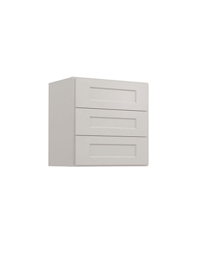 Shaker Dove W3d18 Three Drawer Wall Cabinet Closed