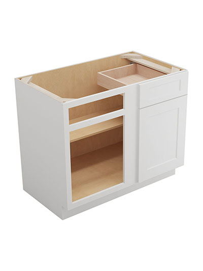 Shaker White Bbc42 Blind Corner Base Cabinet Closed