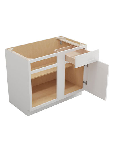 WS-BBC42: Shaker White 42″ Blind Corner Base Cabinet