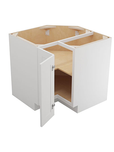 WS-BER36: Shaker White 36″ Base Easy Reach Corner Cabinet