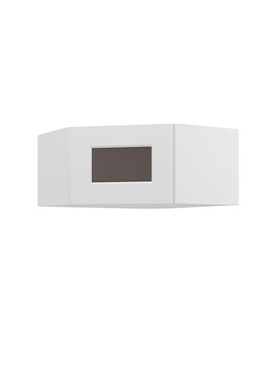 Shaker White Dcw2412gd Glass Door Diagonal Wall Stacker Cabinet Closed