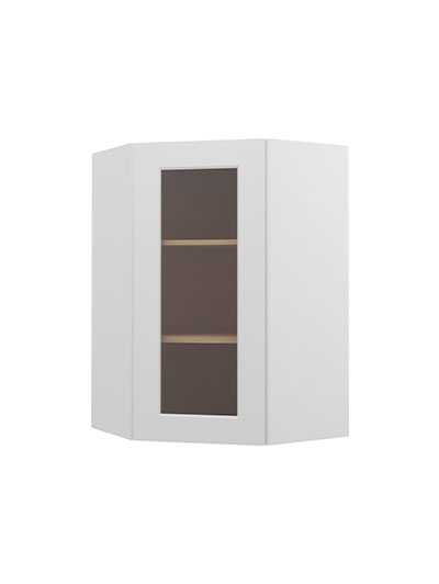 Shaker White Dcw2436gd Diagonal Glass Door Wall Cabinet Closed