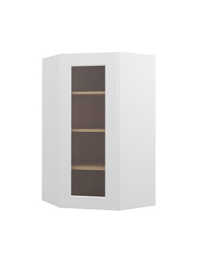 Shaker White Dcw2442gd Diagonal Glass Door Wall Cabinet Closed