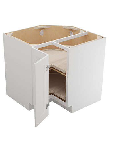 WS-LSB36: Shaker White 36″ Lazy Susan Corner Base Cabinet