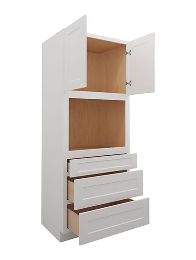 WS-O338424: Shaker White 33″ Oven Cabinet 84″ H