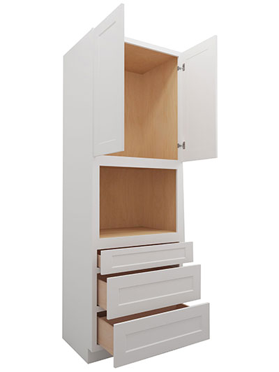 WS-O339624: Shaker White 33″ Oven Cabinet 96″ H