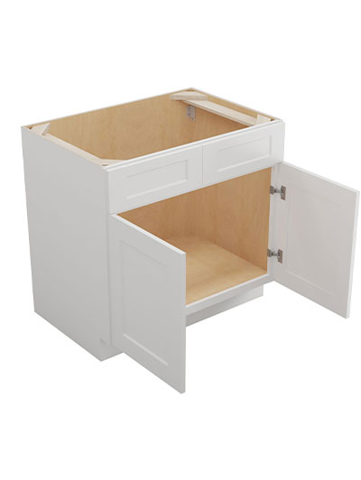 WS-SB36: Shaker White 36″ Sink Base Cabinet