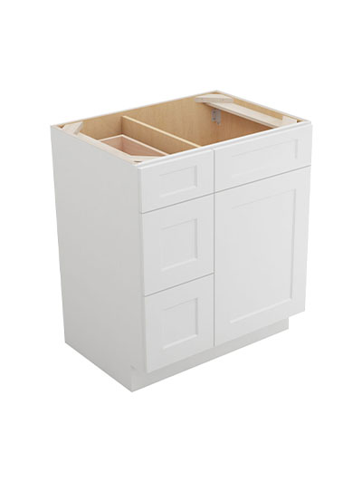 Shaker White V3021dl Vanity Combo Base Closed