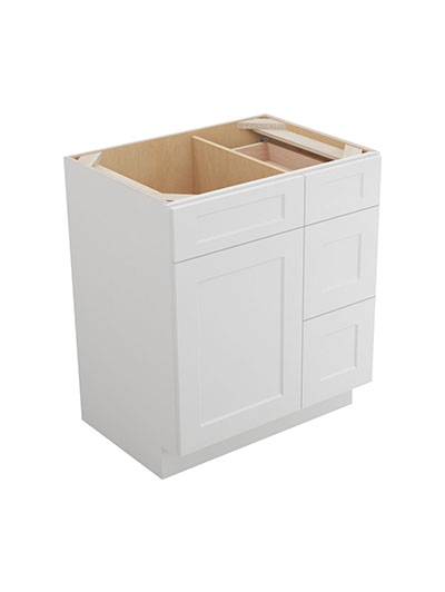 Shaker White V3021dr Vanity Combo Base Closed
