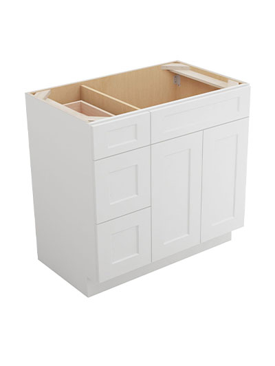 Shaker White V3621dl Vanity Combo Base Closed